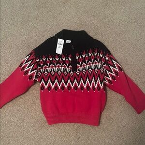 GAP Red and Black Knit Sweater, NWT